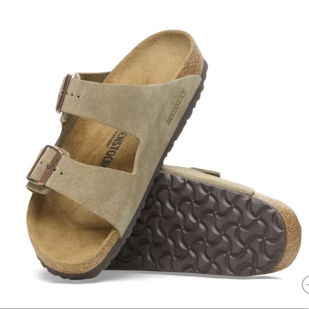 New with Tags! Size 48/ US Men’s 15 Narrow Suede Taupe Birkenstocks
